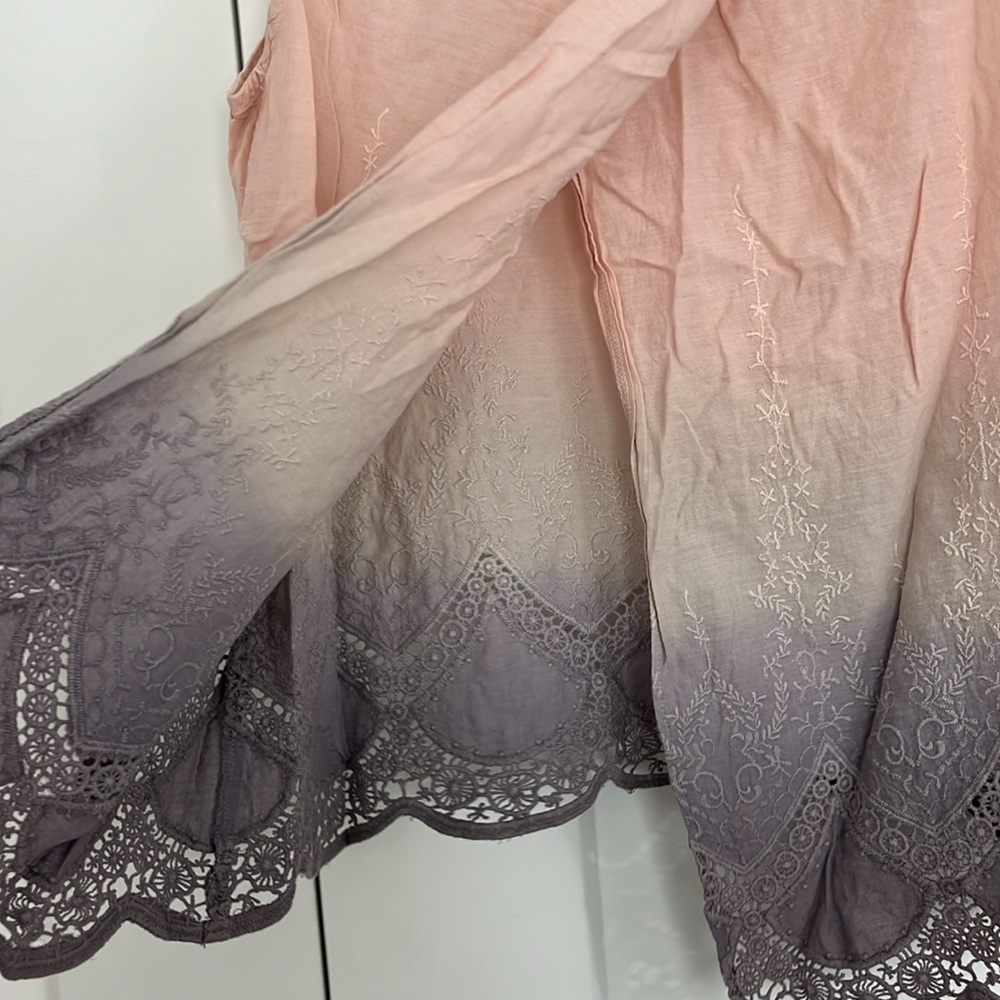 Anthropologie Aratta Medium Pink, Purple Ombre Millicent Split Back Tank Top - Picture 6 of 8